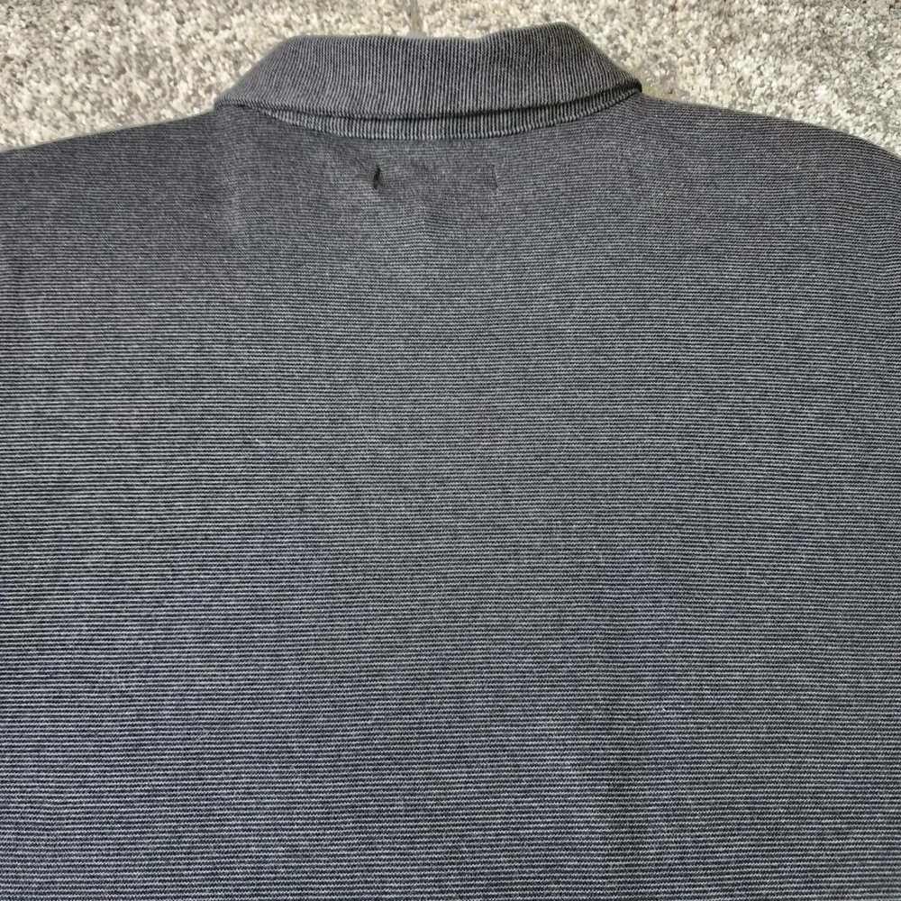 Banana Republic Polo Shirt Mens‎ XL Grey Micro Stripe Cotton Short Sleeve EUC